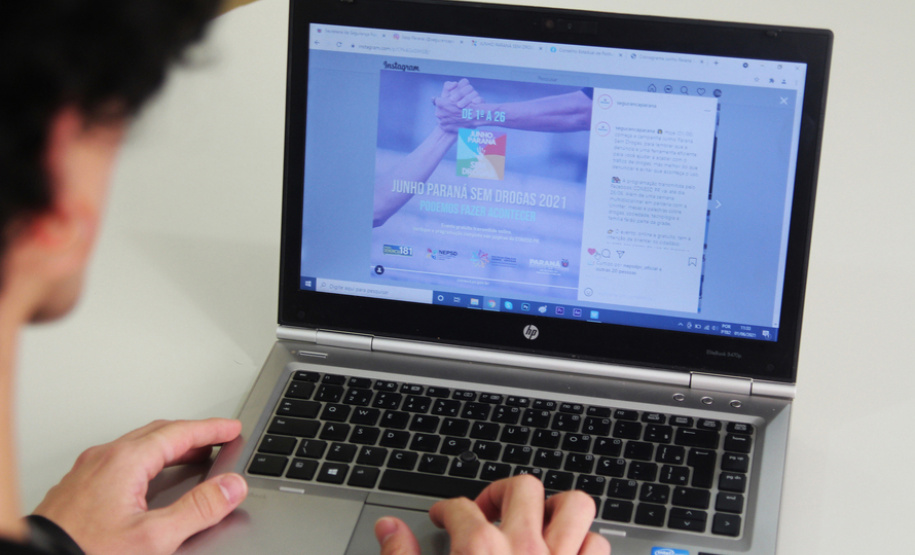 No dia Internacional contra o Abuso e Tráfico Ilícito de Drogas, celebrado em 26 de junho, a campanha Junho Paraná Sem Drogas é encerrada com mais quatro lives para reforçar o debate sobre a prevenção ao uso das drogas.  -  Curitiba, 26/06/2021  -  Foto: SESP-PR
