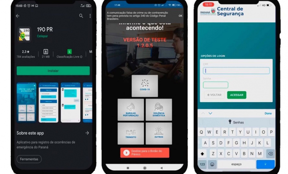 Cerca de 200 mulheres com medida protetiva emitida pelo judiciário, vítimas de algum tipo de violência, já usaram o Botão do Pânico do aplicativo 190 PR da Polícia Militar desde a criação da ferramenta, em dezembro do ano passado