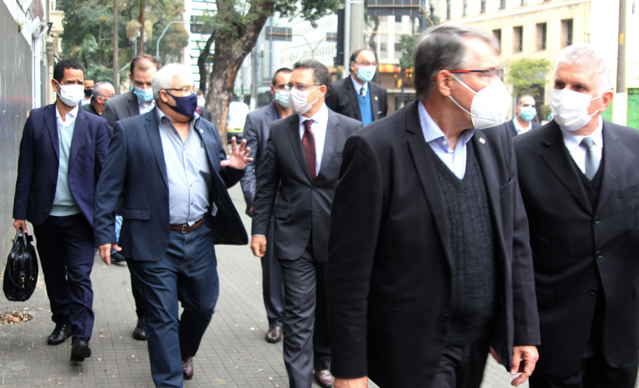 O Secretário da Segurança Pública do Paraná, Romulo Marinho Soares, juntamente com uma comitiva composta por representantes das forças de segurança do estado, esteve, nesta terça-feira (29/06), em São Paulo, para visitar as instalações das instituições de segurança pública do Estado  -  São Paulo, 29/06/2021  -  Foto: SESP-PR