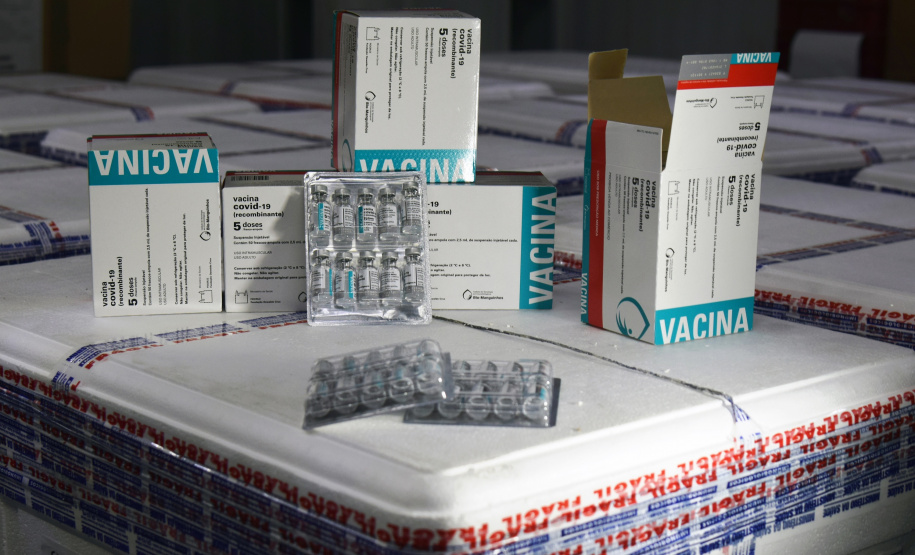 Chegada vacinas doses da AstraZeneca  Foto: Americo Antonio/SESA