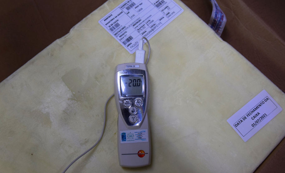 Chegada vacinas doses da Pfizer  Foto: Americo Antonio/SESA