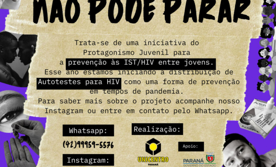 Estágio em Psicologia trabalha na prevenção do HIV e das Infecções Sexualmente Transmissíveis
Arte Unicentro