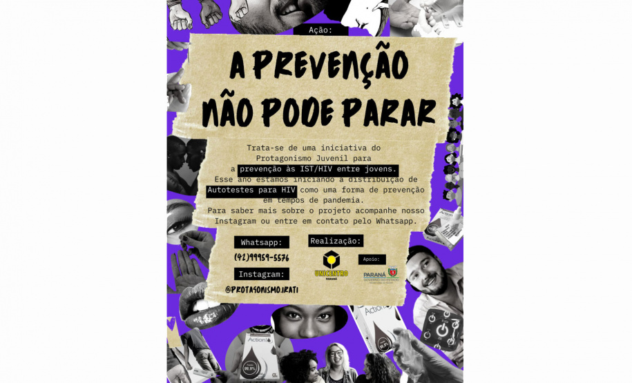 Estágio em Psicologia trabalha na prevenção do HIV e das Infecções Sexualmente Transmissíveis
Arte Unicentro
