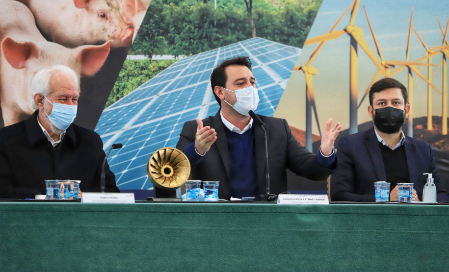 Governador Carlos Massa Ratinho Junior durante solenidade Geração de Energia Limpa - Secretária de Estado do Desenvolvimento Sustentável e do Turismo-SEDEST - Curitiba, 05/07/2021 - Foto: José Fernando Ogura/AEN