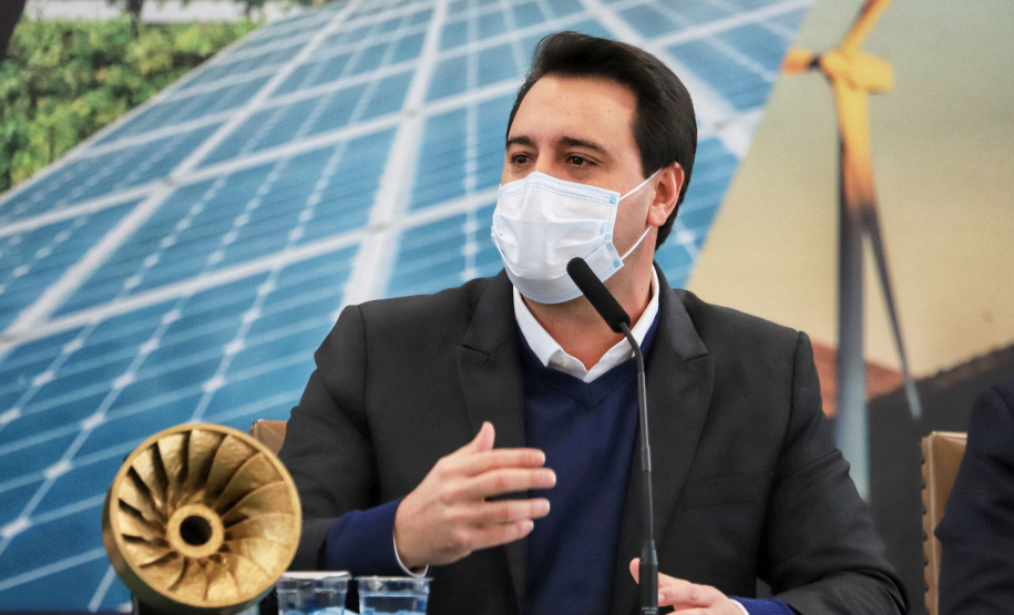 Governador Carlos Massa Ratinho Junior durante solenidade Geração de Energia Limpa - Secretária de Estado do Desenvolvimento Sustentável e do Turismo-SEDEST - Curitiba, 05/07/2021 - Foto: José Fernando Ogura/AEN