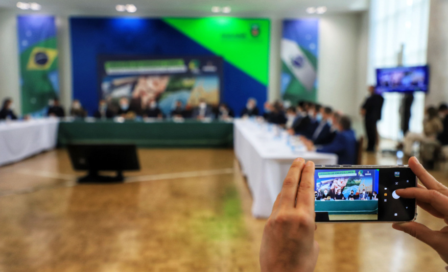 Governador Carlos Massa Ratinho Junior durante solenidade Geração de Energia Limpa - Secretária de Estado do Desenvolvimento Sustentável e do Turismo-SEDEST - Curitiba, 05/07/2021 - Foto: José Fernando Ogura/AEN