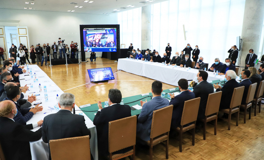 Governador Carlos Massa Ratinho Junior durante solenidade Geração de Energia Limpa - Secretária de Estado do Desenvolvimento Sustentável e do Turismo-SEDEST - Curitiba, 05/07/2021 - Foto: José Fernando Ogura/AEN