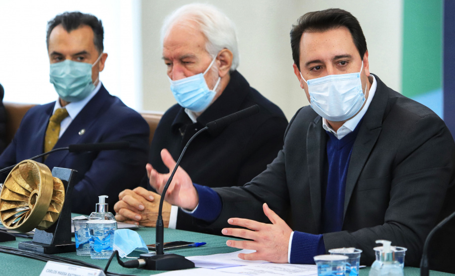 Governador Carlos Massa Ratinho Junior durante solenidade Geração de Energia Limpa - Secretária de Estado do Desenvolvimento Sustentável e do Turismo-SEDEST - Curitiba, 05/07/2021 - Foto: José Fernando Ogura/AEN