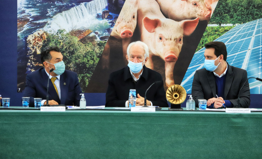 Governador Carlos Massa Ratinho Junior durante solenidade Geração de Energia Limpa - Secretária de Estado do Desenvolvimento Sustentável e do Turismo-SEDEST - Curitiba, 05/07/2021 - Foto: José Fernando Ogura/AEN