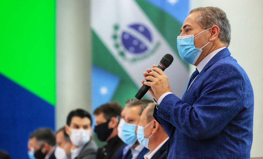 Governador Carlos Massa Ratinho Junior durante solenidade Geração de Energia Limpa - Secretária de Estado do Desenvolvimento Sustentável e do Turismo-SEDEST - Curitiba, 05/07/2021 - Foto: José Fernando Ogura/AEN