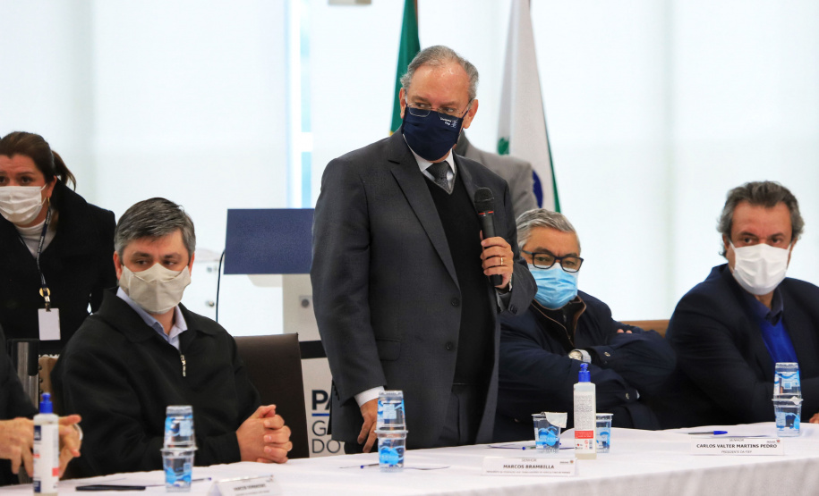 Governador Carlos Massa Ratinho Junior durante solenidade Geração de Energia Limpa - Secretária de Estado do Desenvolvimento Sustentável e do Turismo-SEDEST - Curitiba, 05/07/2021 - Foto: José Fernando Ogura/AEN