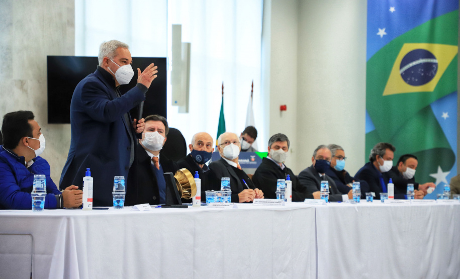 Governador Carlos Massa Ratinho Junior durante solenidade Geração de Energia Limpa - Secretária de Estado do Desenvolvimento Sustentável e do Turismo-SEDEST - Curitiba, 05/07/2021 - Foto: José Fernando Ogura/AEN