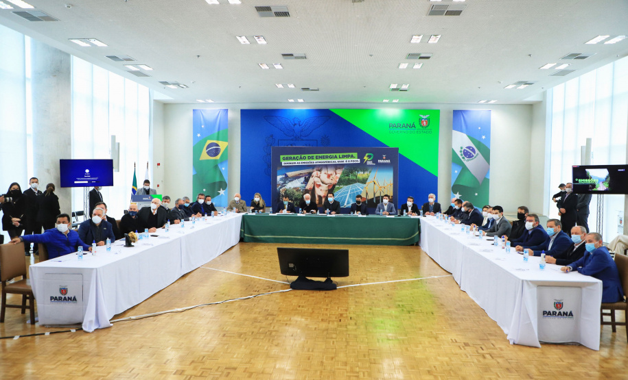 Governador Carlos Massa Ratinho Junior durante solenidade Geração de Energia Limpa - Secretária de Estado do Desenvolvimento Sustentável e do Turismo-SEDEST - Curitiba, 05/07/2021 - Foto: José Fernando Ogura/AEN