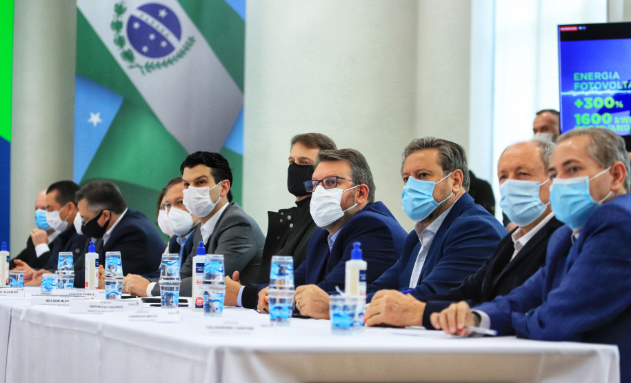 Governador Carlos Massa Ratinho Junior durante solenidade Geração de Energia Limpa - Secretária de Estado do Desenvolvimento Sustentável e do Turismo-SEDEST - Curitiba, 05/07/2021 - Foto: José Fernando Ogura/AEN