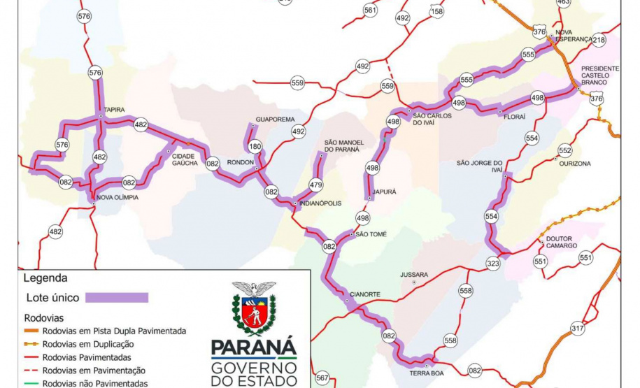 Nova etapa da licitação dos 307 km da região Noroeste