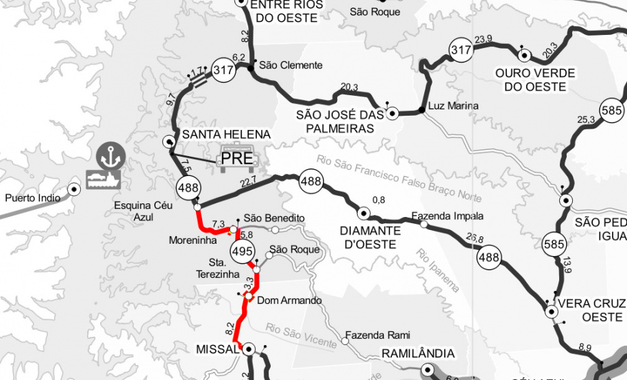 Serviços de conservação PR-495 Missal a Esquina Céu Azul - Curitiba, 08/07/2021 - Foto: DER