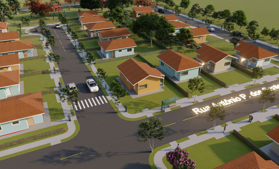 O Governo do Estado autorizou nesta semana o início da construção de 71 casas populares em Jardim Alegre, na região do Vale do Ivaí. As moradias serão financiadas pela Cohapar por meio do programa Casa Fácil Paraná para famílias com renda de um a seis salários mínimos. O empreendimento terá um prazo de execução de 18 meses deverá ser entregue até o fim de 2022. (Imagem: Cohapar)