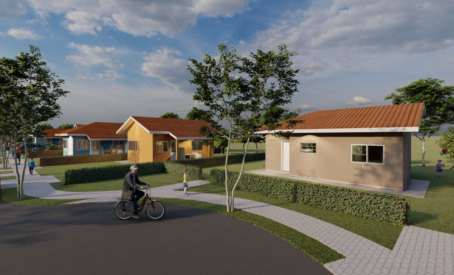 O Governo do Estado autorizou nesta semana o início da construção de 71 casas populares em Jardim Alegre, na região do Vale do Ivaí. As moradias serão financiadas pela Cohapar por meio do programa Casa Fácil Paraná para famílias com renda de um a seis salários mínimos. O empreendimento terá um prazo de execução de 18 meses deverá ser entregue até o fim de 2022. (Imagem: Cohapar)