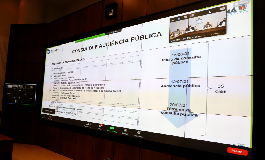 DETRAN - Audiência pública sobre a concessão dos pátios veiculares  -  Curitiba, 12/07/2021  -  Foto: Ari Dias/AEN