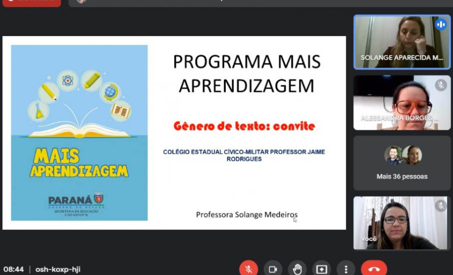 Dois mil professores da rede pública estadual participaram da formação para atuarem no Programa Mais Aprendizagem (PMA), que atende estudantes dos anos finais do Ensino Fundamental (6º ao 9º ano) e do Ensino Médio com necessidade de reforço. - Curitiba, 13/07/2021 - Foto: SEED