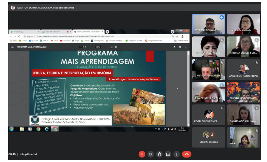 Dois mil professores da rede pública estadual participaram da formação para atuarem no Programa Mais Aprendizagem (PMA), que atende estudantes dos anos finais do Ensino Fundamental (6º ao 9º ano) e do Ensino Médio com necessidade de reforço. - Curitiba, 13/07/2021 - Foto: SEED