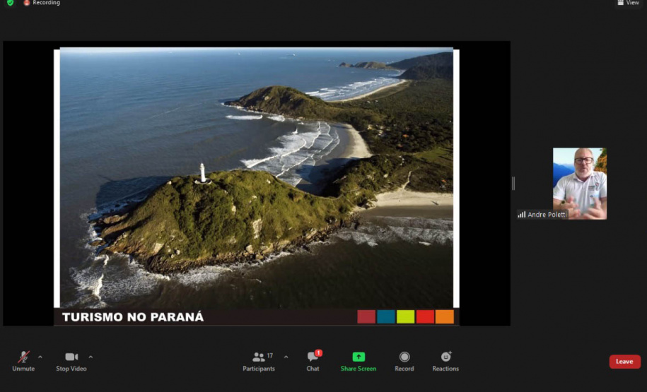 A Paraná Turismo promoveu nesta segunda-feira (12) o webinar “Paraná, seu próximo destino” em parceria com a Associação Portuguesa das Agências de Viagens e Turismo (APAVT), evento que foi destinado às agências e operadores de viagens de Portugal.