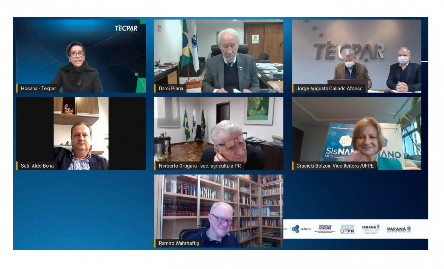 O Instituto de Tecnologia do Paraná (Tecpar) promoveu, nesta sexta-feira (16), o 1º Simpósio Científico de Nano Agro, evento virtual para tratar sobre os mais recentes estudos voltados à nanotecnologia aplicada ao agronegócio. - Curitiba, 16/07/2021 - Foto: Tecpar