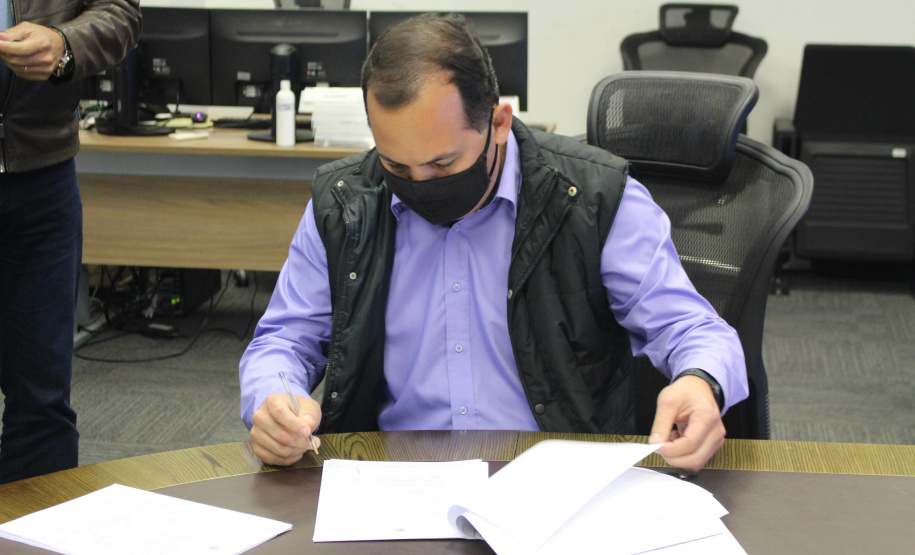 A Secretaria da Segurança Pública do Paraná e a Prefeitura de Guaratuba, litoral do paranaense, vão compartilhar informações gerais e de segurança, conforme o Termo de Cooperação Técnica da Secretaria da Segurança Pública do Paraná (SESP) assinado nesta sexta-feira (16/07) - Curitiba, 16/07/2021 - Foto: SESP