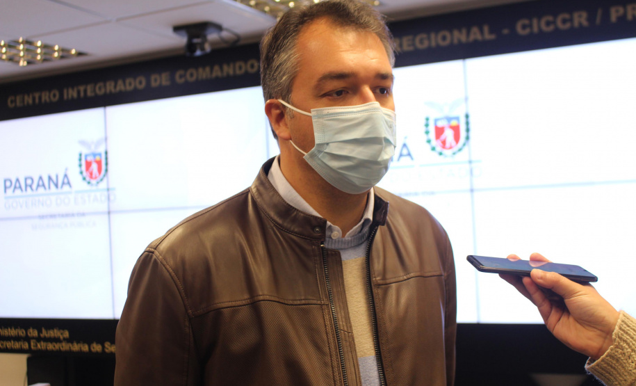 A Secretaria da Segurança Pública do Paraná e a Prefeitura de Guaratuba, litoral do paranaense, vão compartilhar informações gerais e de segurança, conforme o Termo de Cooperação Técnica da Secretaria da Segurança Pública do Paraná (SESP) assinado nesta sexta-feira (16/07). Na foto, o prefeito de Guaratuba, Roberto Justus - Curitiba, 16/07/2021 - Foto: SESP