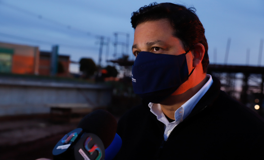 O secretário de Infraestrutura e Logística, Sandro Alex, inspeciona as obras do Trevo Gauchão e duplicação da PR-323, em Umuarama - Umuarama, 19/07/2021 - Foto: Rodrigo Félix Leal/Infraestrutura