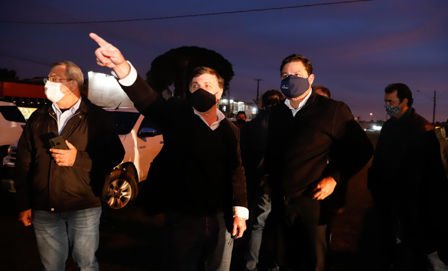 O secretário de Infraestrutura e Logística, Sandro Alex, inspeciona as obras do Trevo Gauchão e duplicação da PR-323, em Umuarama - Umuarama, 19/07/2021 - Foto: Rodrigo Félix Leal/Infraestrutura