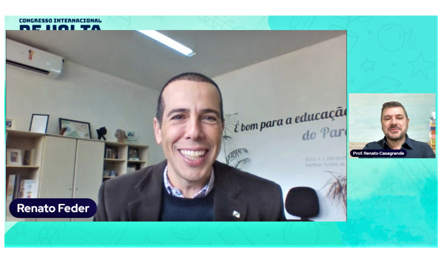 O secretário de Educação do Paraná, Renato Feder, participou nesta terça-feira (20) do Congresso Internacional de Volta às Aulas, promovido pelo Instituto Casagrande, que acontece de 19 a 22 de julho, de maneira remota. - Curitiba, 21/07/2021 - Foto: SEED