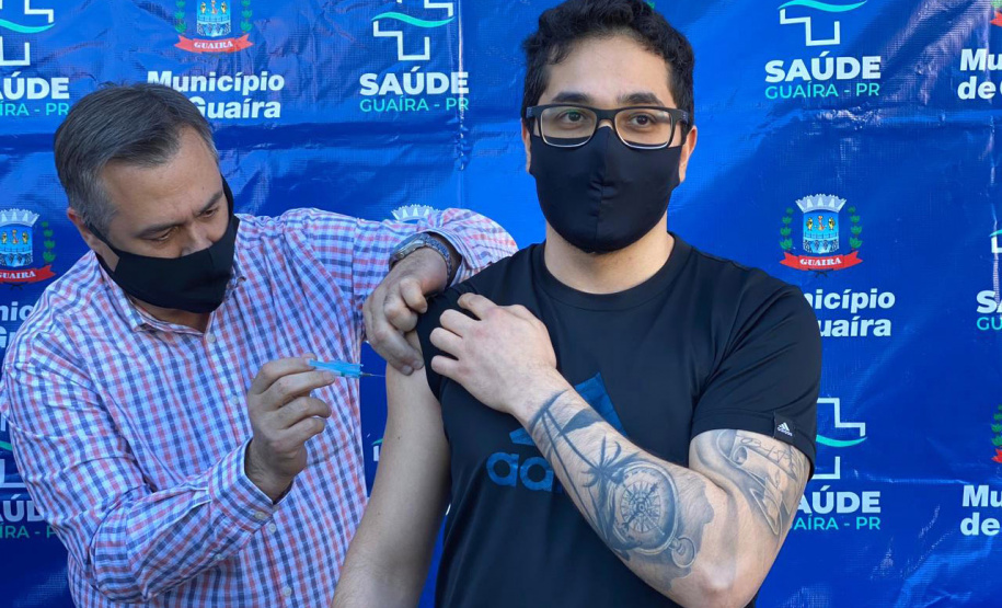 O secretário de Estado da Saúde, Beto Preto, acompanhou a vacinação contra a Covid-19 no município de Guaíra, na região Oeste, nesta quarta-feira (21). - Guaíra, 21/07/2021 - Foto: Gustavo Marçal/SESA