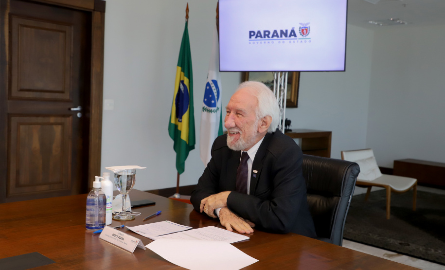 Governador em exercício, Darci Piana, durante reunião com a Ocepar  -  Curitiba, 22/07/2021  -  Foto: Ari Dias/AEN