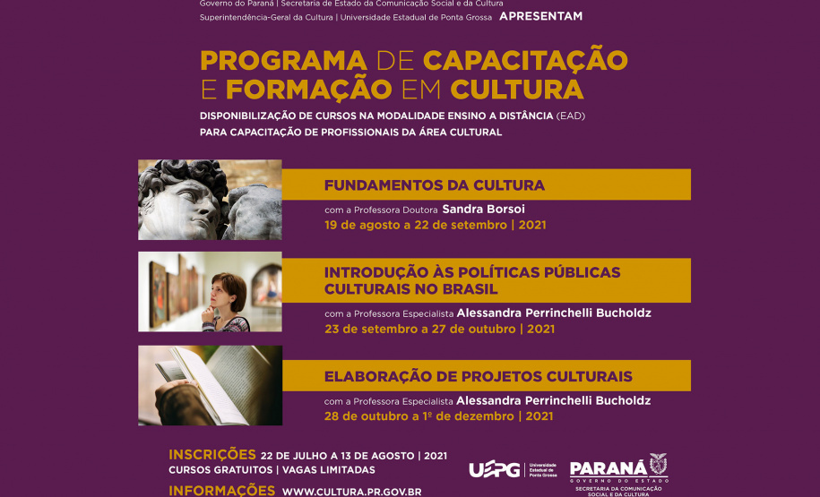 SECC oferece três mil vagas para cursos gratuitos de Extensão em Cultura