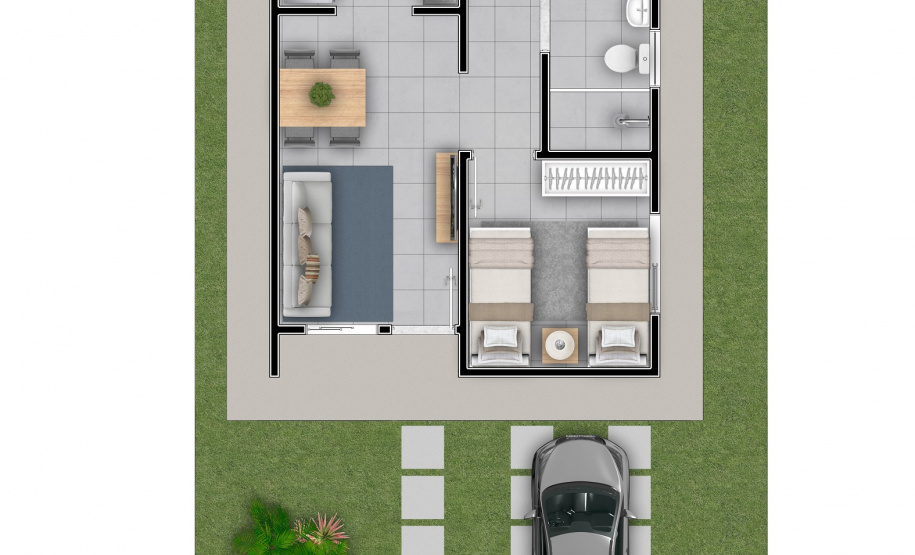 Residencial Bem Viver - Uvaranas  -  Ponta Grossa  - Foto: Imagens do projeto: Construtora Pacaembu