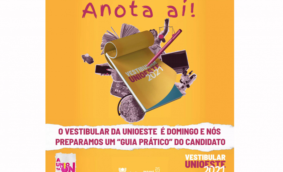 O Vestibular da Unio acontece no dia 1° de Agosto (domingo)
Arte: Unioeste