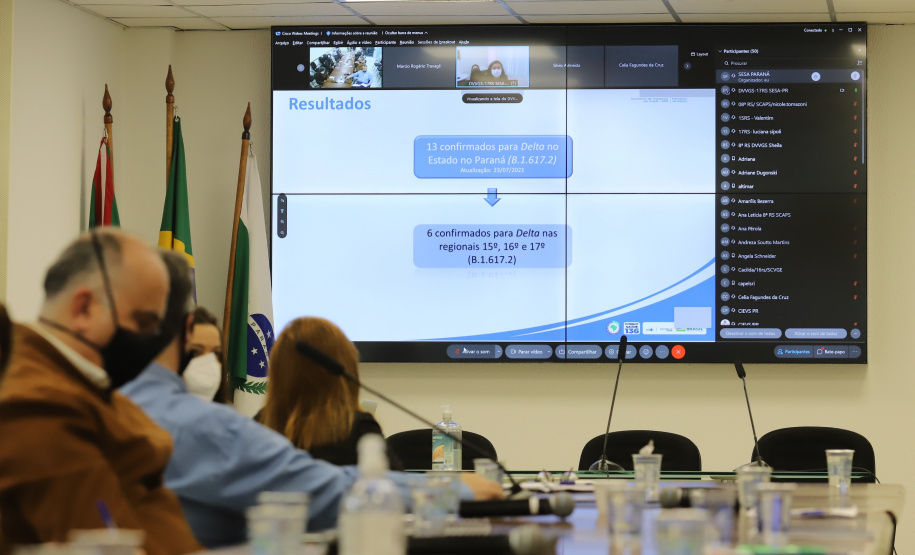 O secretario do Estado da Saude, Beto Preto reunido com as regionais de Saude junto com o Ministério da Saude sobre a analise e resultados da investigação da variante Delta.Foto: Geraldo Bubniak/AEN