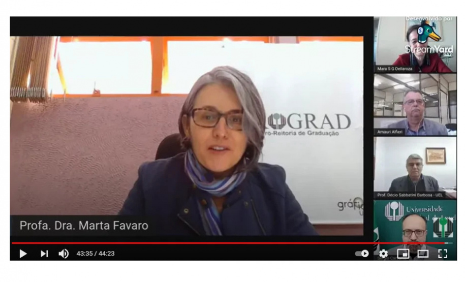 Ano letivo 2021 começa com live de boas vindas e programação especial de recepção. Pró-reitora Marta Favaro (PROGRAD),  -  londrina, 02/08/2021   -  Foto: Divulgação UEL