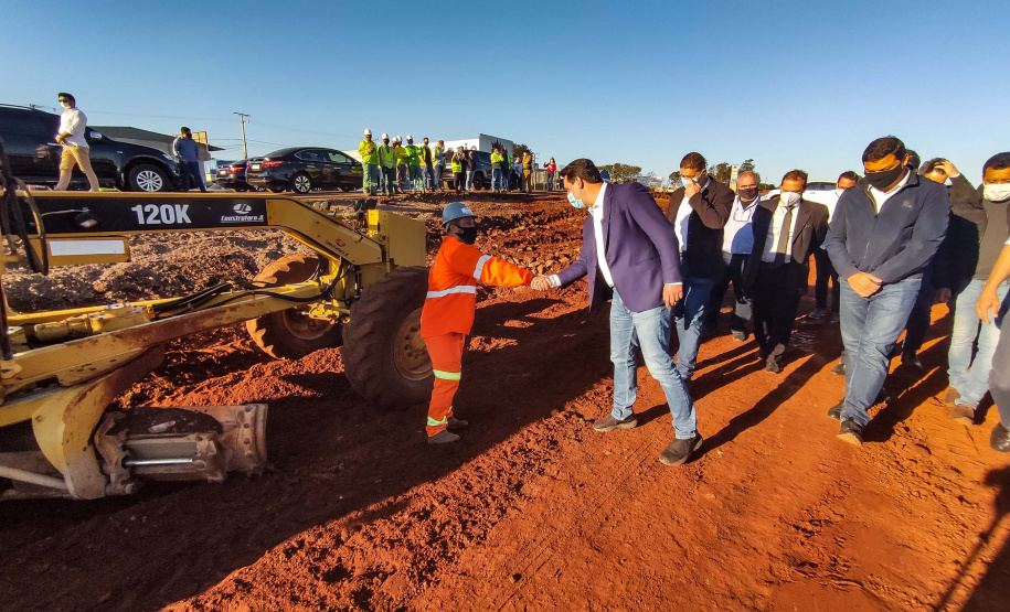 O governador Carlos Massa Ratinho Junior fez nesta segunda-feira (02) a primeira visita técnica às obras de readequação do Trevo Cataratas, em Cascavel, na Região Oeste. - Cascavel, 02/08/2021 - Foto:Jonathan Campos/AEN