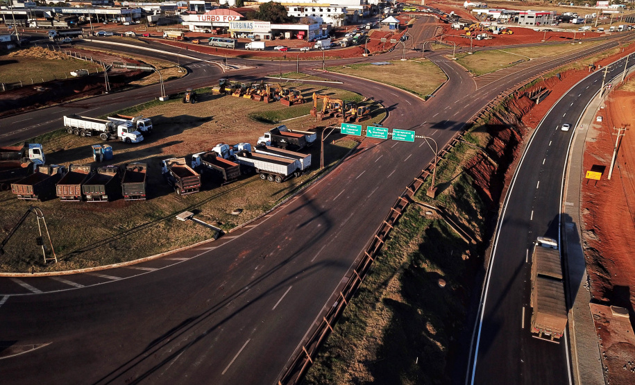 O governador Carlos Massa Ratinho Junior fez nesta segunda-feira (02) a primeira visita técnica às obras de readequação do Trevo Cataratas, em Cascavel, na Região Oeste. - Cascavel, 02/08/2021 - Foto: José Fernando ogura/AEN