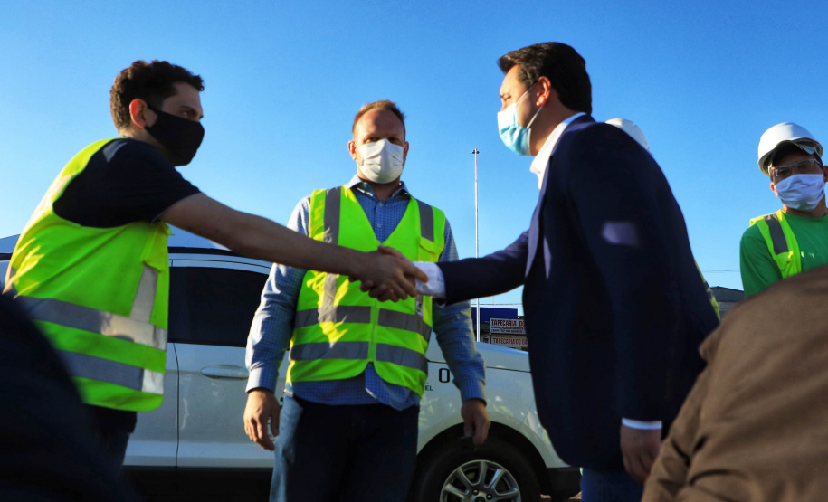 O governador Carlos Massa Ratinho Junior fez nesta segunda-feira (02) a primeira visita técnica às obras de readequação do Trevo Cataratas, em Cascavel, na Região Oeste. - Cascavel, 02/08/2021 - Foto: José Fernando ogura/AEN