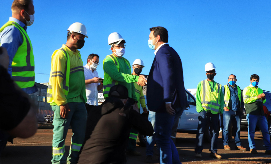 O governador Carlos Massa Ratinho Junior fez nesta segunda-feira (02) a primeira visita técnica às obras de readequação do Trevo Cataratas, em Cascavel, na Região Oeste. - Cascavel, 02/08/2021 - Foto: José Fernando ogura/AEN