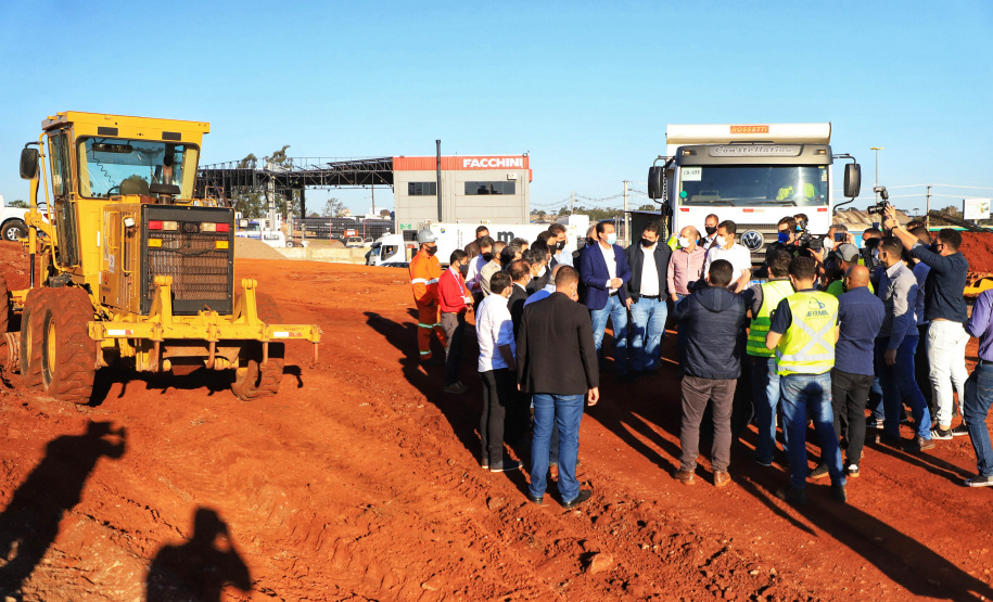 O governador Carlos Massa Ratinho Junior fez nesta segunda-feira (02) a primeira visita técnica às obras de readequação do Trevo Cataratas, em Cascavel, na Região Oeste. - Cascavel, 02/08/2021 - Foto: José Fernando ogura/AEN