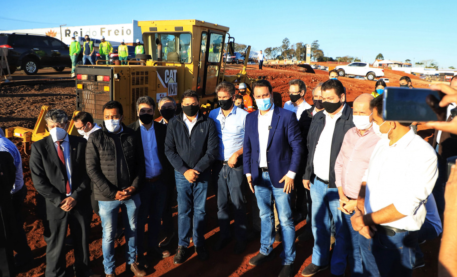 O governador Carlos Massa Ratinho Junior fez nesta segunda-feira (02) a primeira visita técnica às obras de readequação do Trevo Cataratas, em Cascavel, na Região Oeste. - Cascavel, 02/08/2021 - Foto: José Fernando ogura/AEN