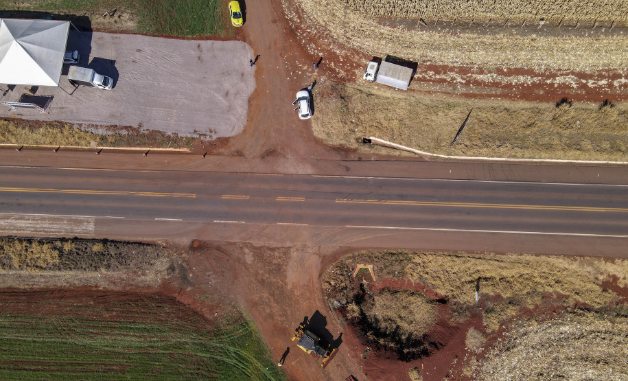 02/08/2021 Governador Carlos Massa Ratinho Junior lança pedra fundamental duplicação do Contorno Oeste de Cascavel.
Foto Gilson Abreu/AEN