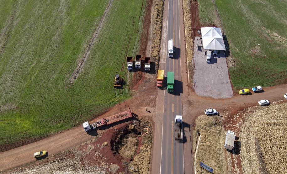 02/08/2021 Governador Carlos Massa Ratinho Junior lança pedra fundamental duplicação do Contorno Oeste de Cascavel.
Foto Gilson Abreu/AEN