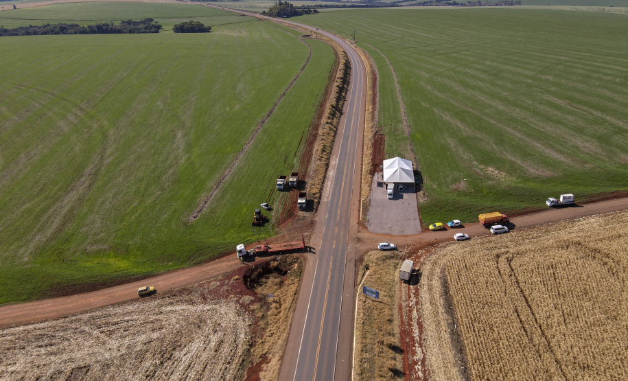 02/08/2021 Governador Carlos Massa Ratinho Junior lança pedra fundamental duplicação do Contorno Oeste de Cascavel.
Foto Gilson Abreu/AEN