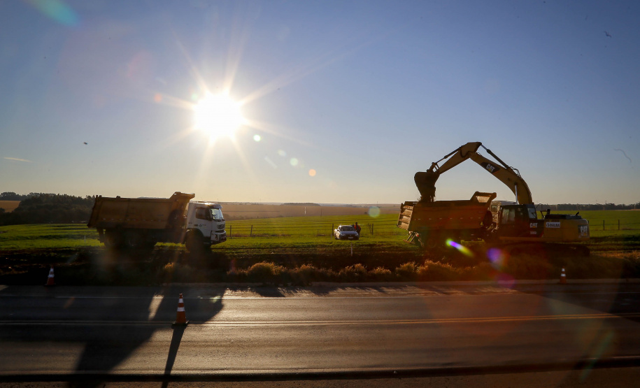 02/08/2021 Governador Carlos Massa Ratinho Junior lança pedra fundamental duplicação do Contorno Oeste de Cascavel.
Foto Gilson Abreu/AEN