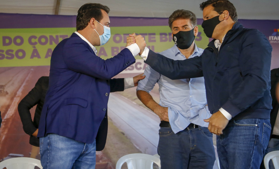 02/08/2021 Governador Carlos Massa Ratinho Junior lança pedra fundamental duplicação do Contorno Oeste de Cascavel.
Foto Gilson Abreu/AEN